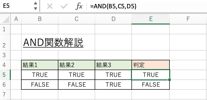 AND関数の解説