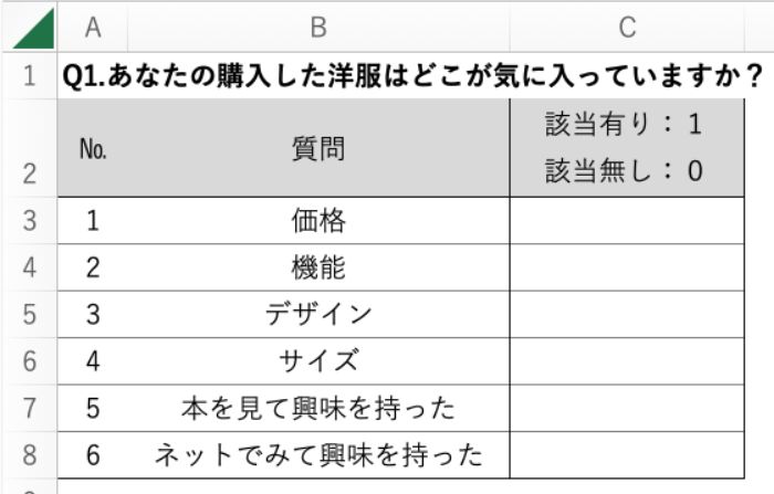 アンケート雛形テンプレ